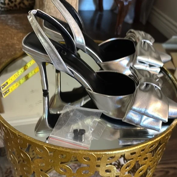 Silver Bow Heels for Women - Picture 6 of 6